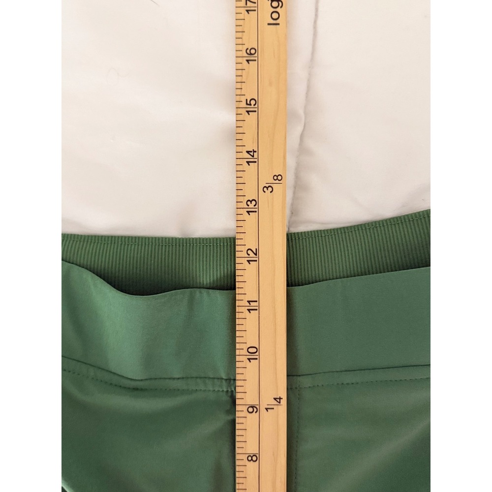 Athleta Brooklyn Ankle Pant Green Ribbed Waistband Tapered Travel Trousers  8 - Picture 9 of 11